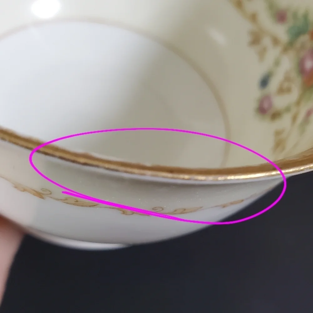 Noritake Floral Footed Tea Cup Made in Occupied Japan Vintage Porcelain